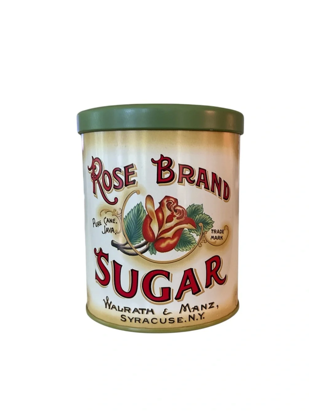 Rose Brand Sugar Tin Vintage Round Advertising Tin The Tin Company Retro Decor